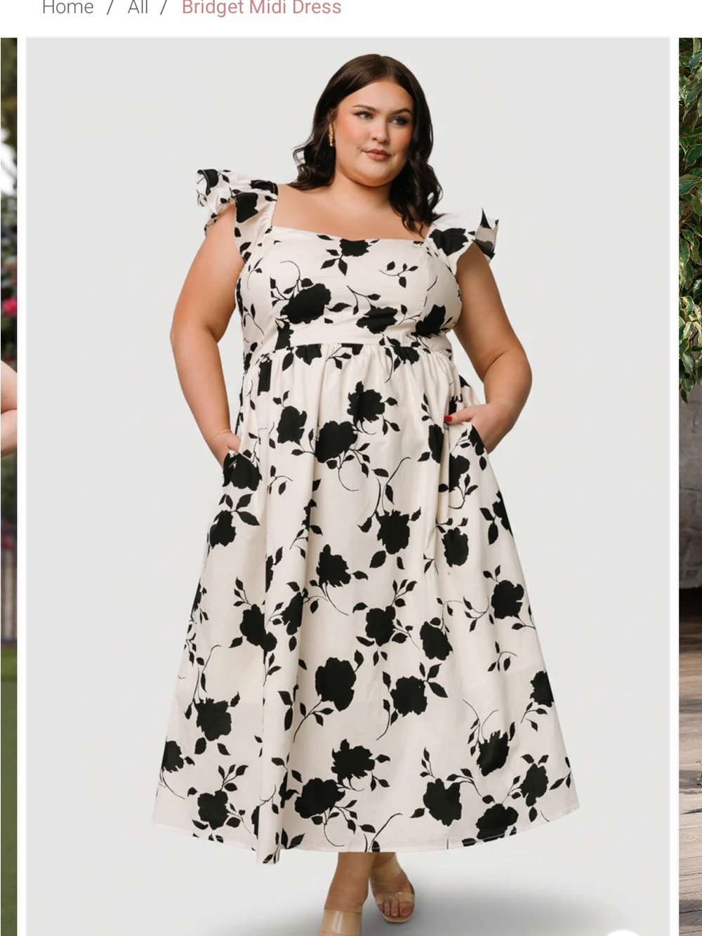 Future Collective Floral Maxi Dress in Cream with Black Print